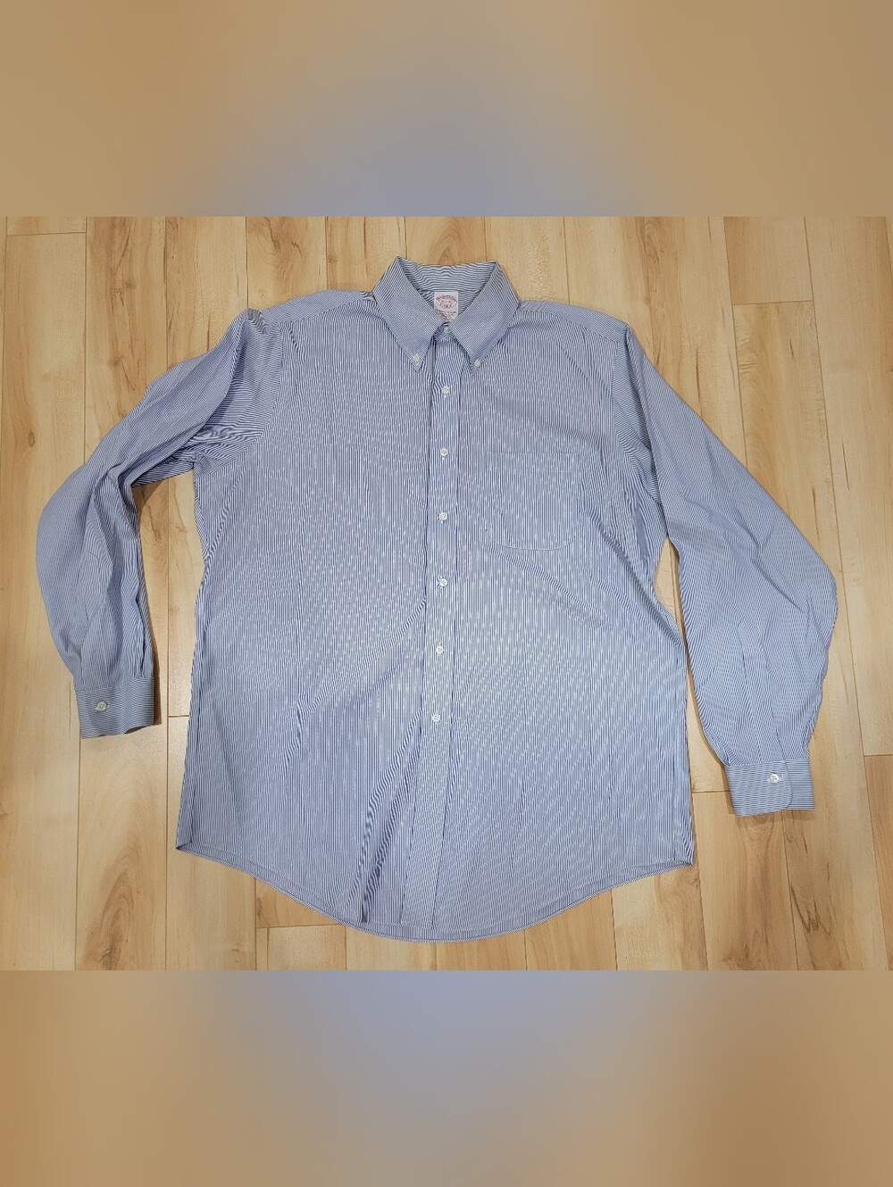 Classic Blue Stripe Men's Dress Shirt - Lightweight Button-Up